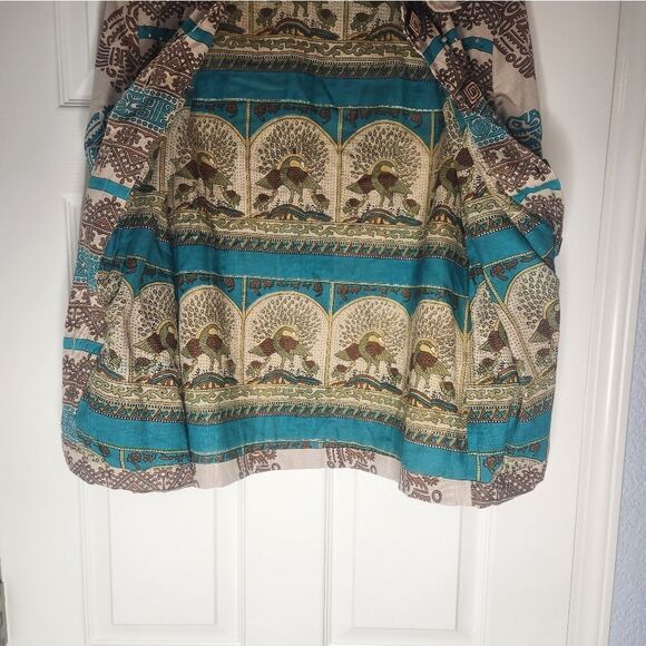 Vtg WestEnd M PasleyPrint EthnicMlticlrd LngslvLinenBlendButtonUp Women Cardigan - Picture 11 of 12